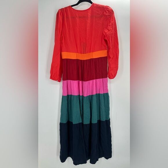 Marine Layer Maeve Colorblock Maxi Dress Multicolor TENCEL Pockets - Size M - Picture 11 of 11